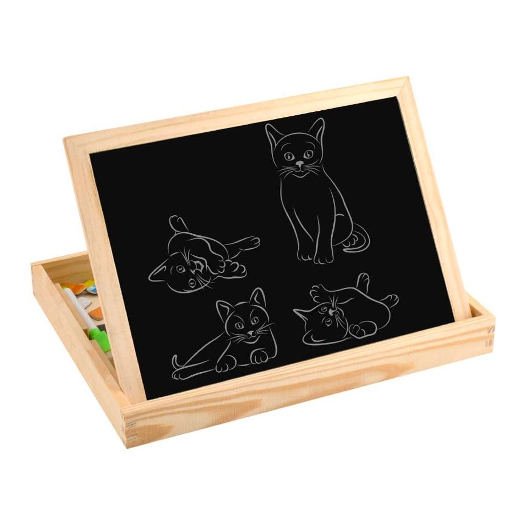 Lavagna Magnetica In Legno Con Gessetti.jpg